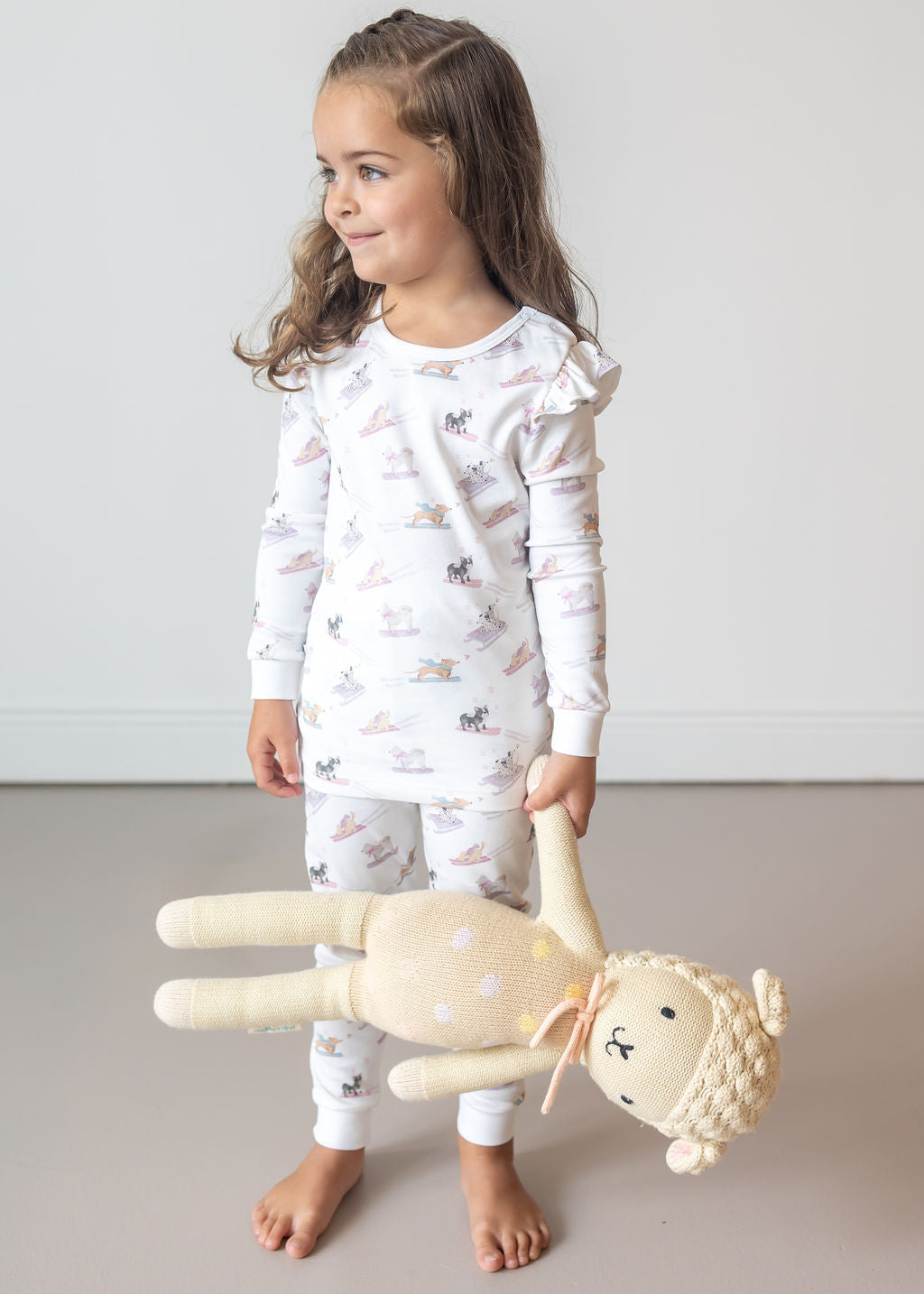 Ski Pups Girl Pima Long Pajama Set - The Avenue44