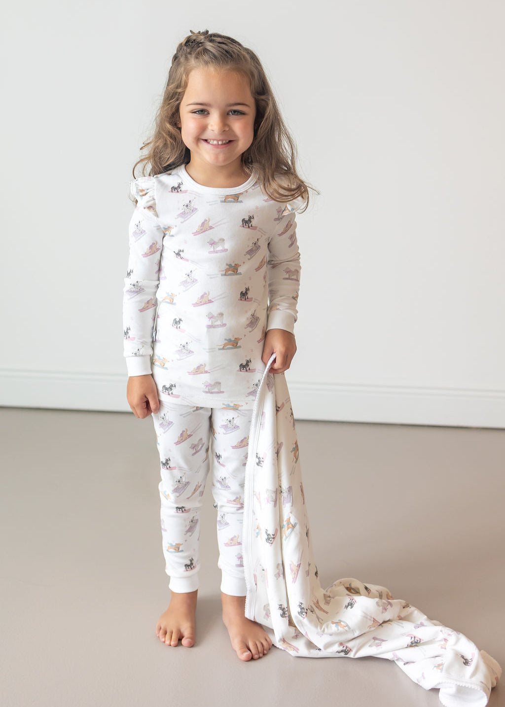 Ski Pups Girl Pima Long Pajama Set - The Avenue44