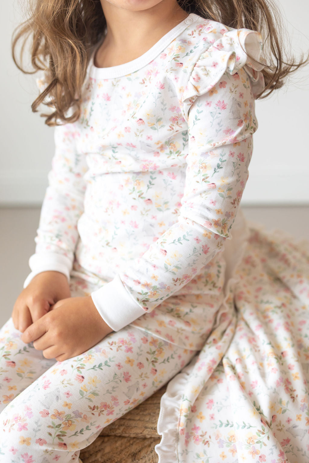 Winter Flowers Pima Long Pajama Set - The Avenue44