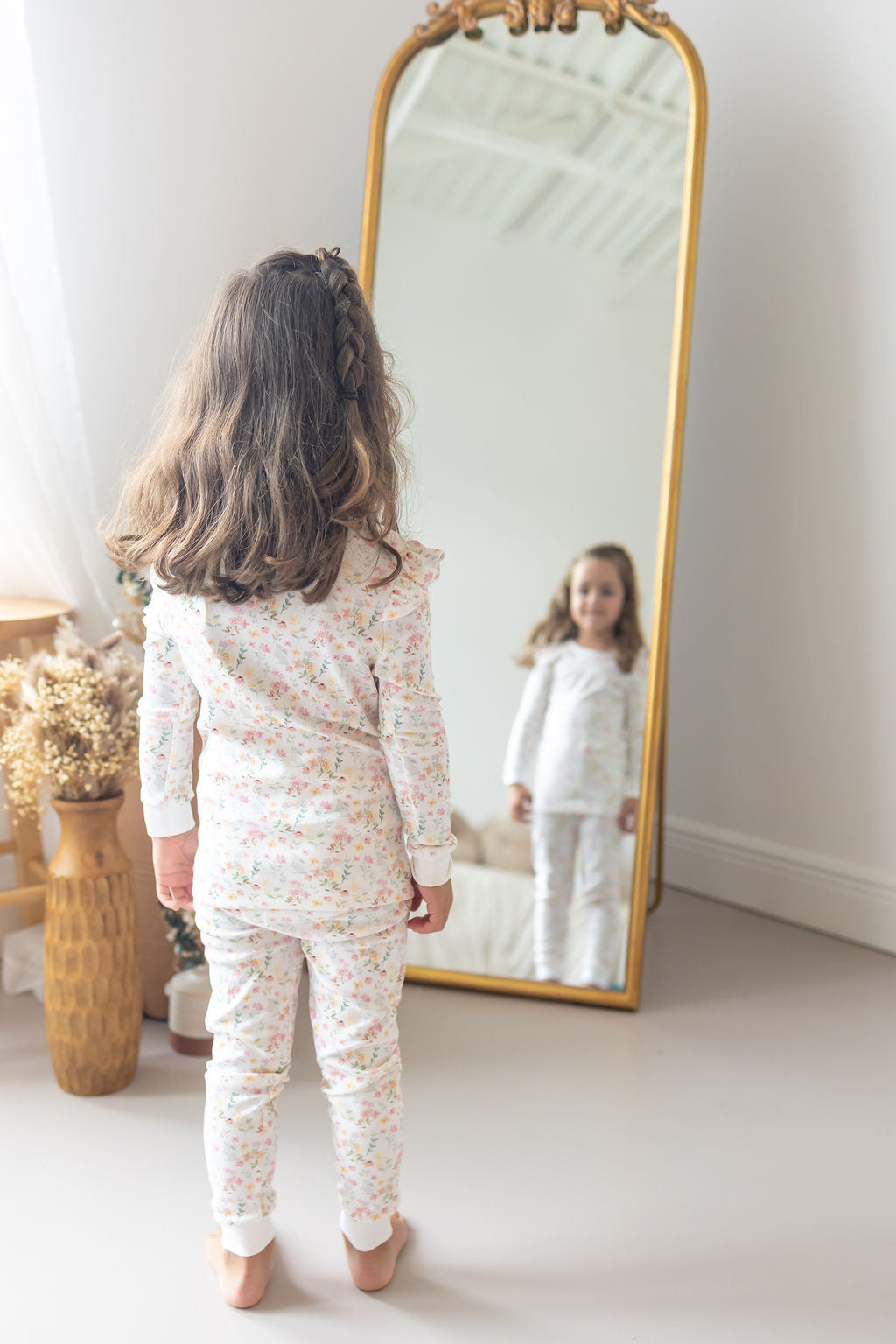 Winter Flowers Pima Long Pajama Set - The Avenue44