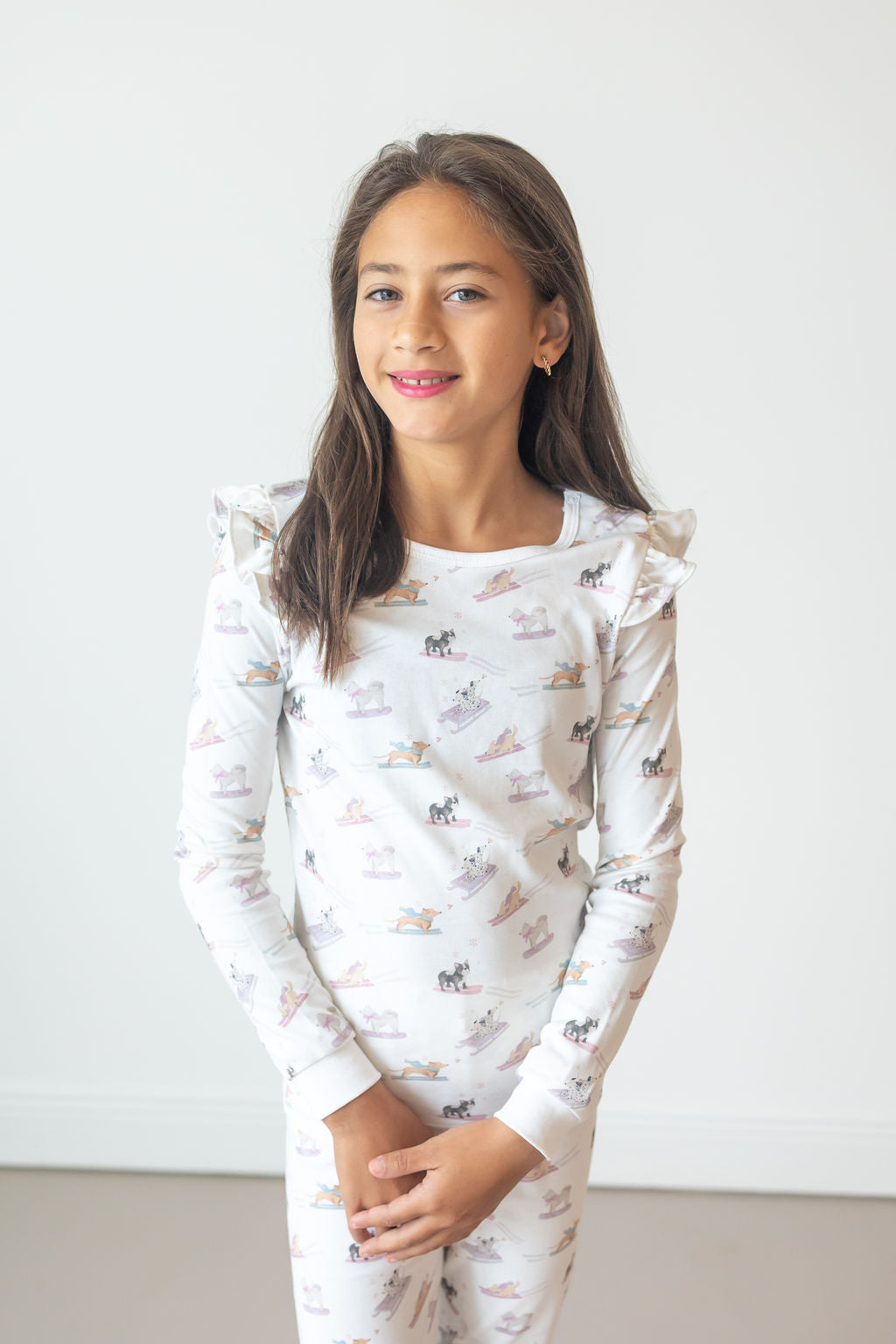 Ski Pups Girl Pima Long Pajama Set - The Avenue44