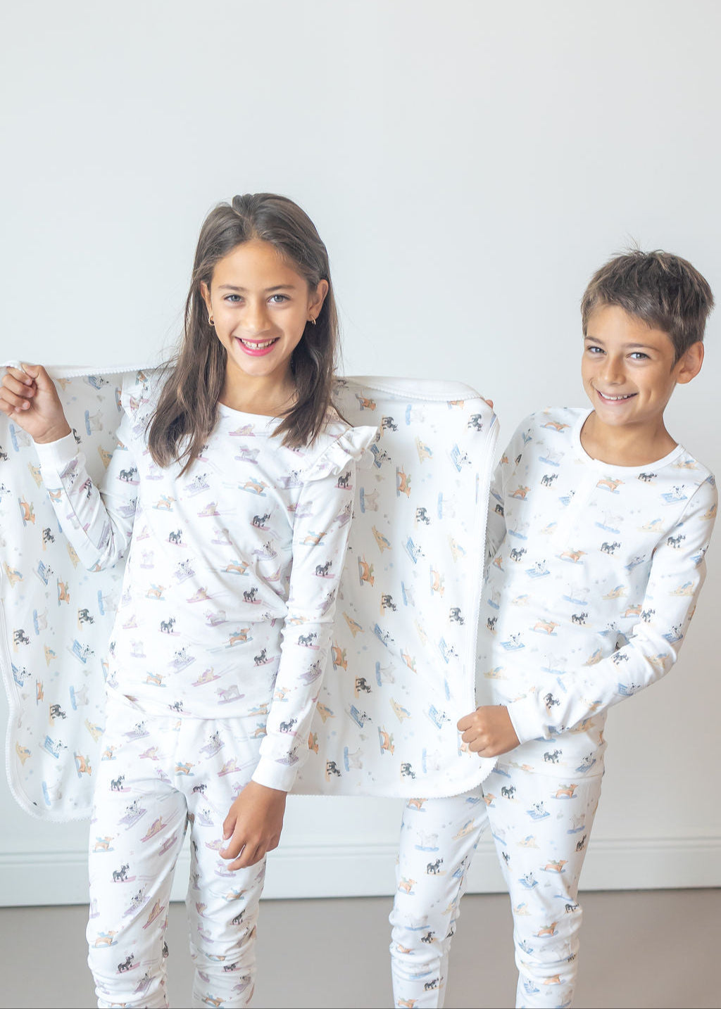Ski Pups Boy Pima Baby Blanket - The Avenue44