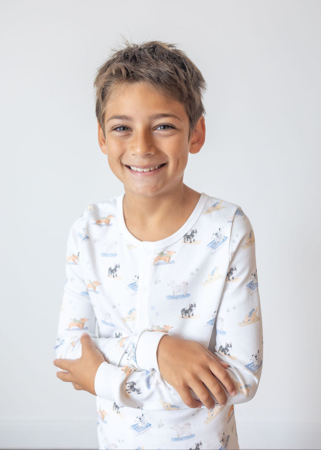 Ski Pups Boy Pima Long Pajama Set - The Avenue44