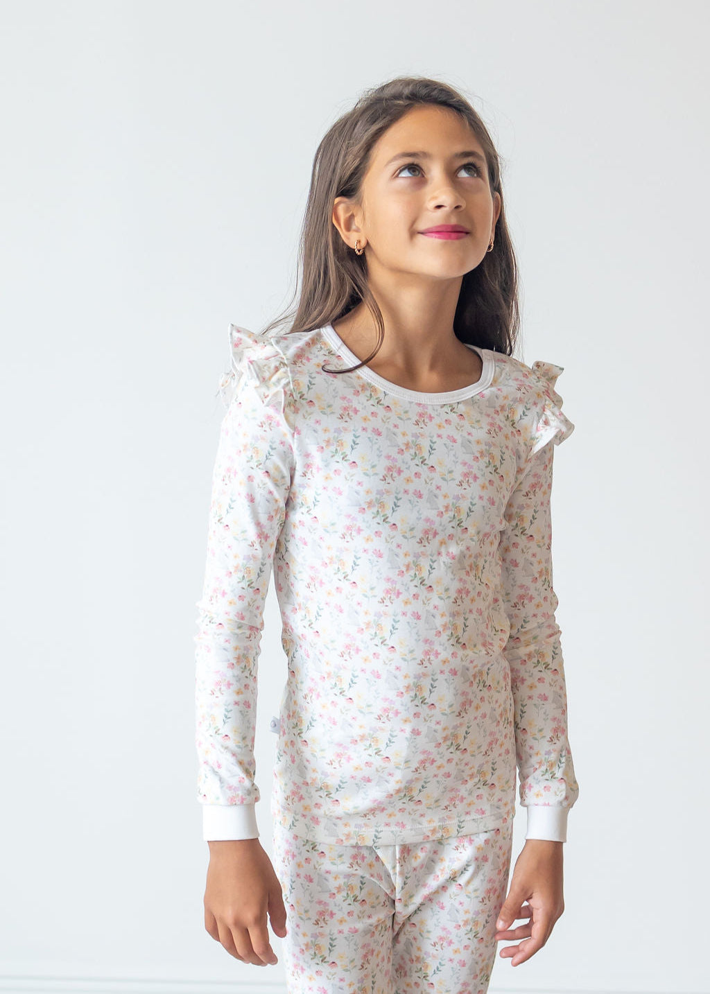 Winter Flowers Pima Long Pajama Set - The Avenue44
