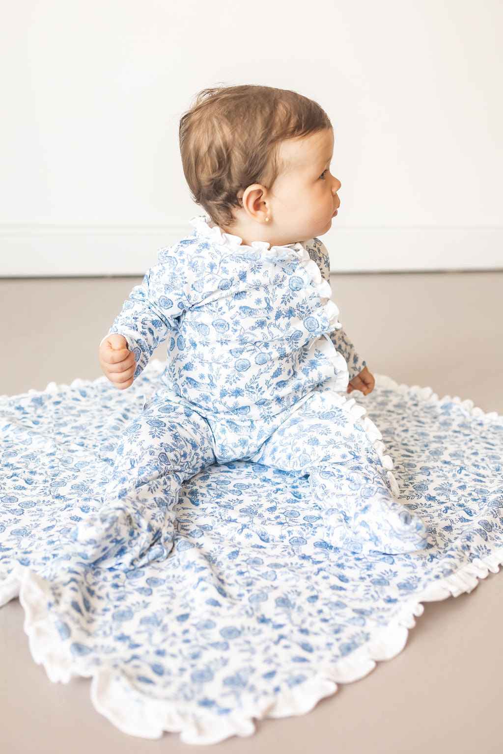 Floral Bunnies Pima Baby Pajama - The Avenue44
