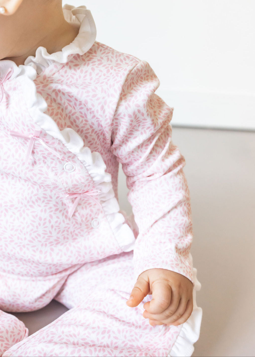 Pink Leaves Pima Baby Pajama - The Avenue44