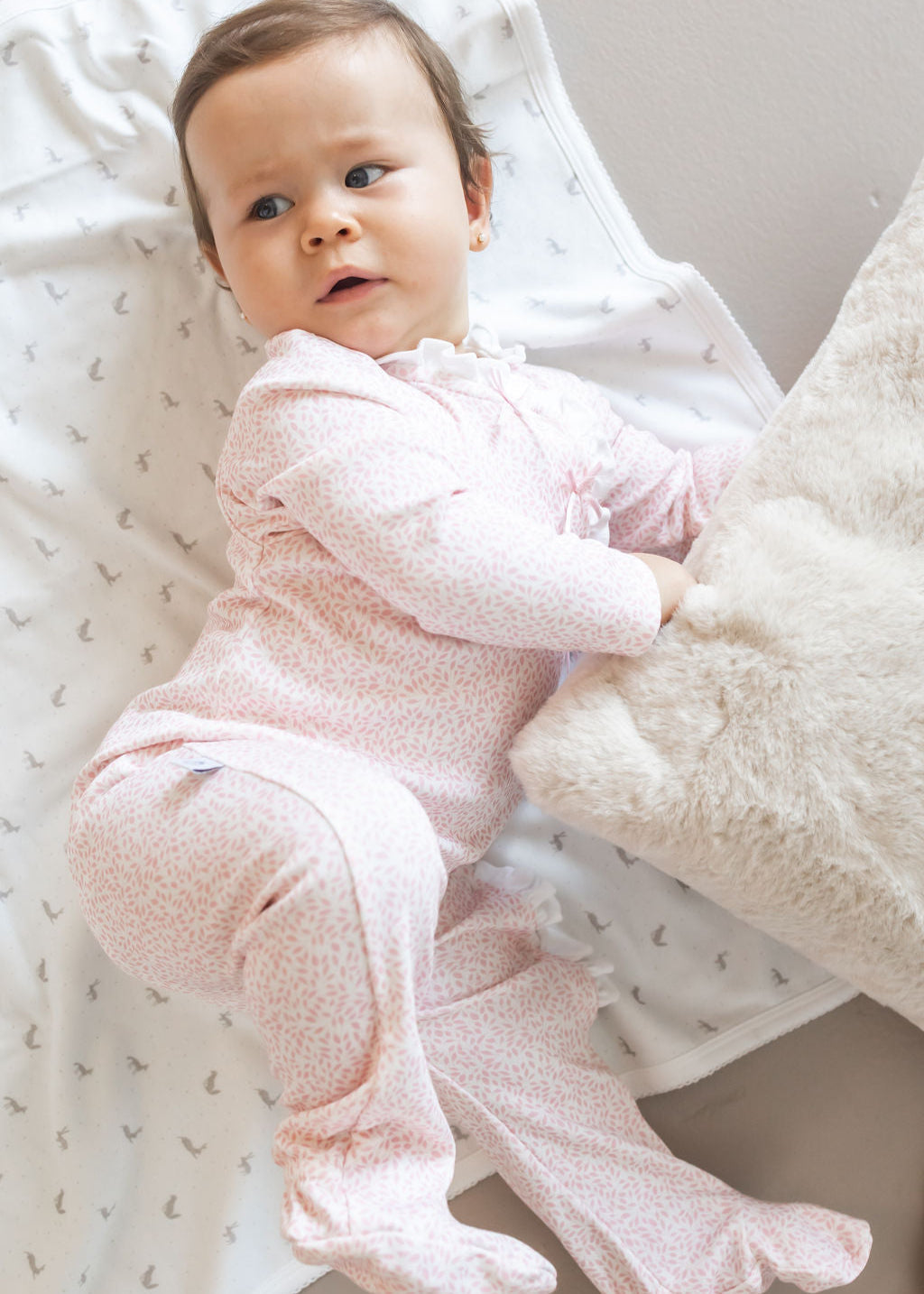 Pink Leaves Pima Baby Pajama - The Avenue44