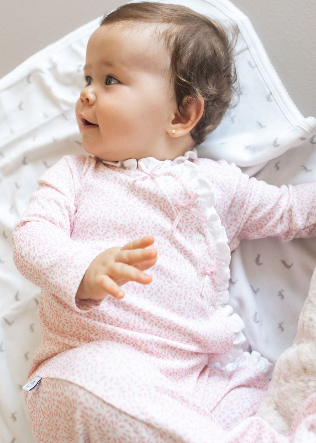 Pink Leaves Pima Baby Pajama - The Avenue44