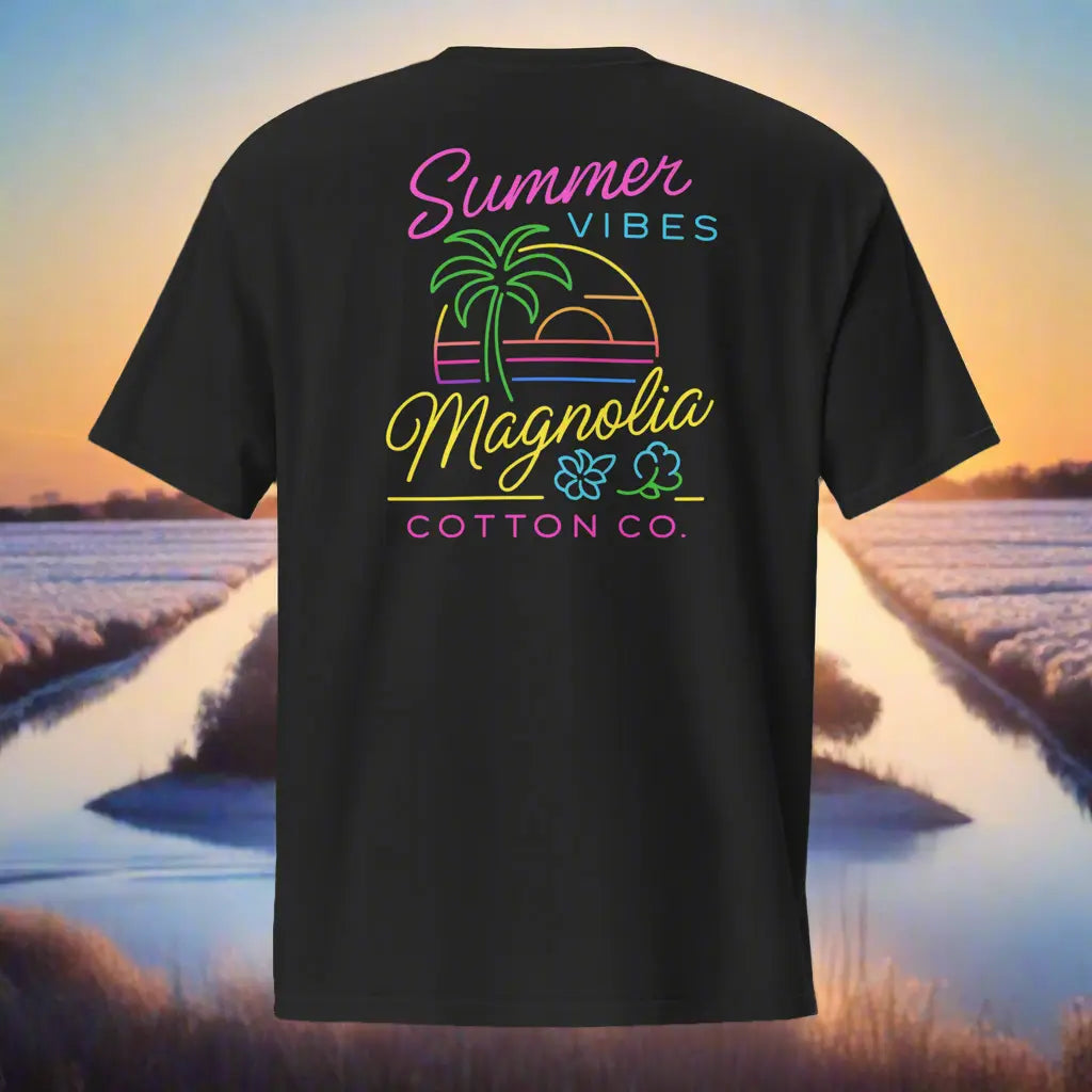 Summer Vibes Neon Pocket Tee – Magnolia Cotton Co.
