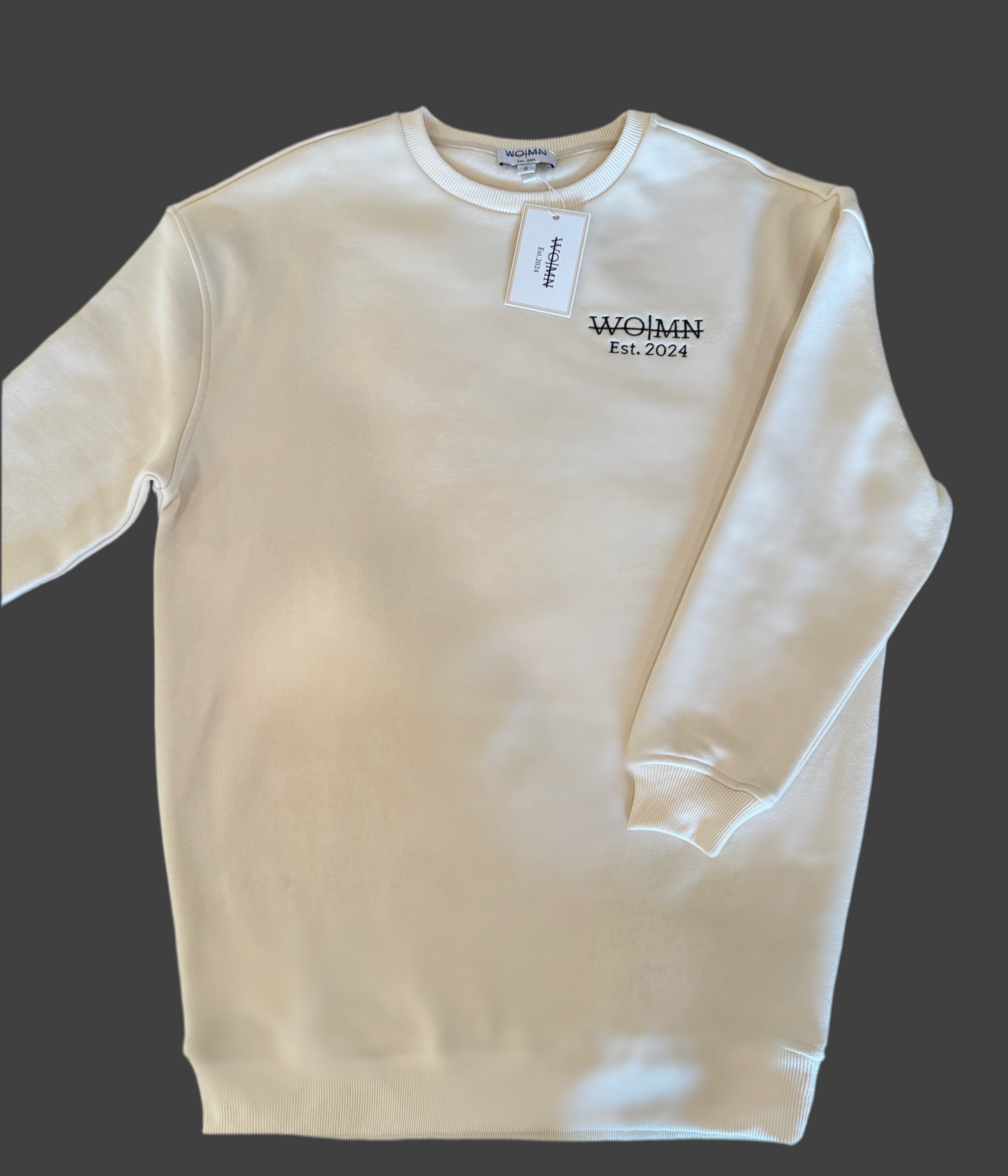 ՄԱՅՐ 100% Cotton Fleece Oversized Sweatshirt (dress) - light cream/ivory hue