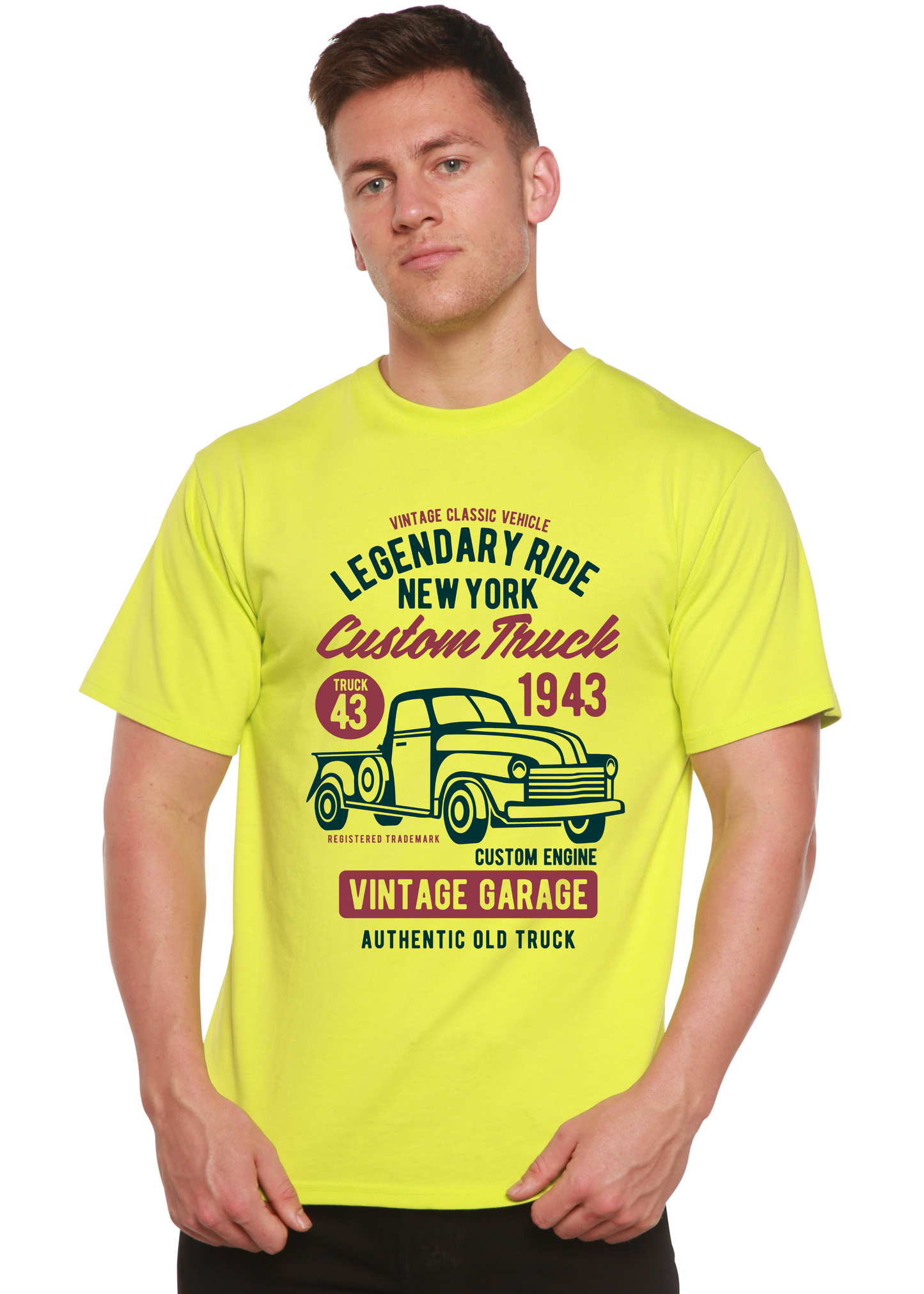 Legendary Ride Custom Truck Men's Bamboo Viscose/Organic Cotton Short Sleeve Graphic T-Shirt
