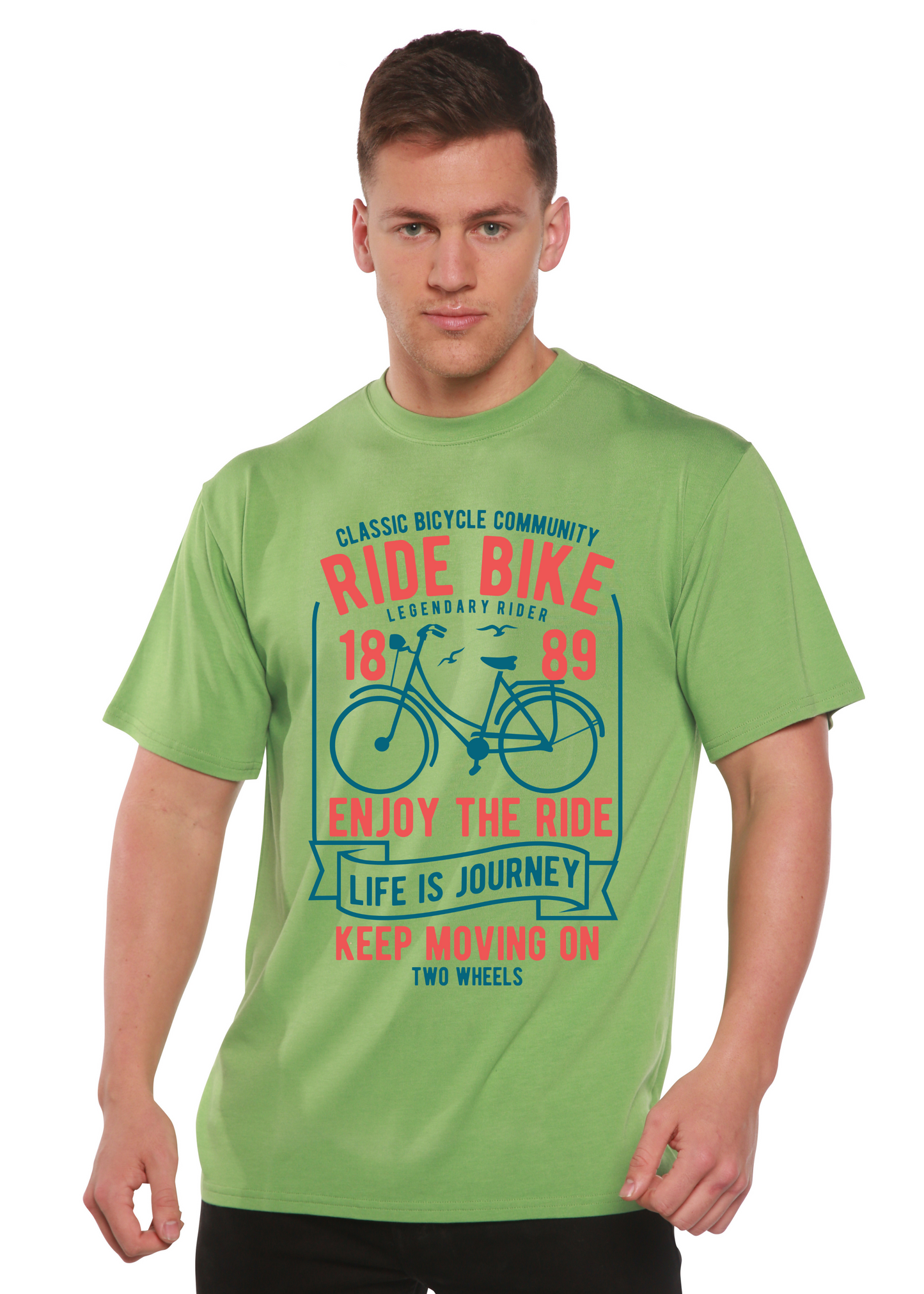 Ride Bike Spun Bamboo® Men's Bamboo Viscose/Organic Cotton Short Sleeve Graphic T-Shirt