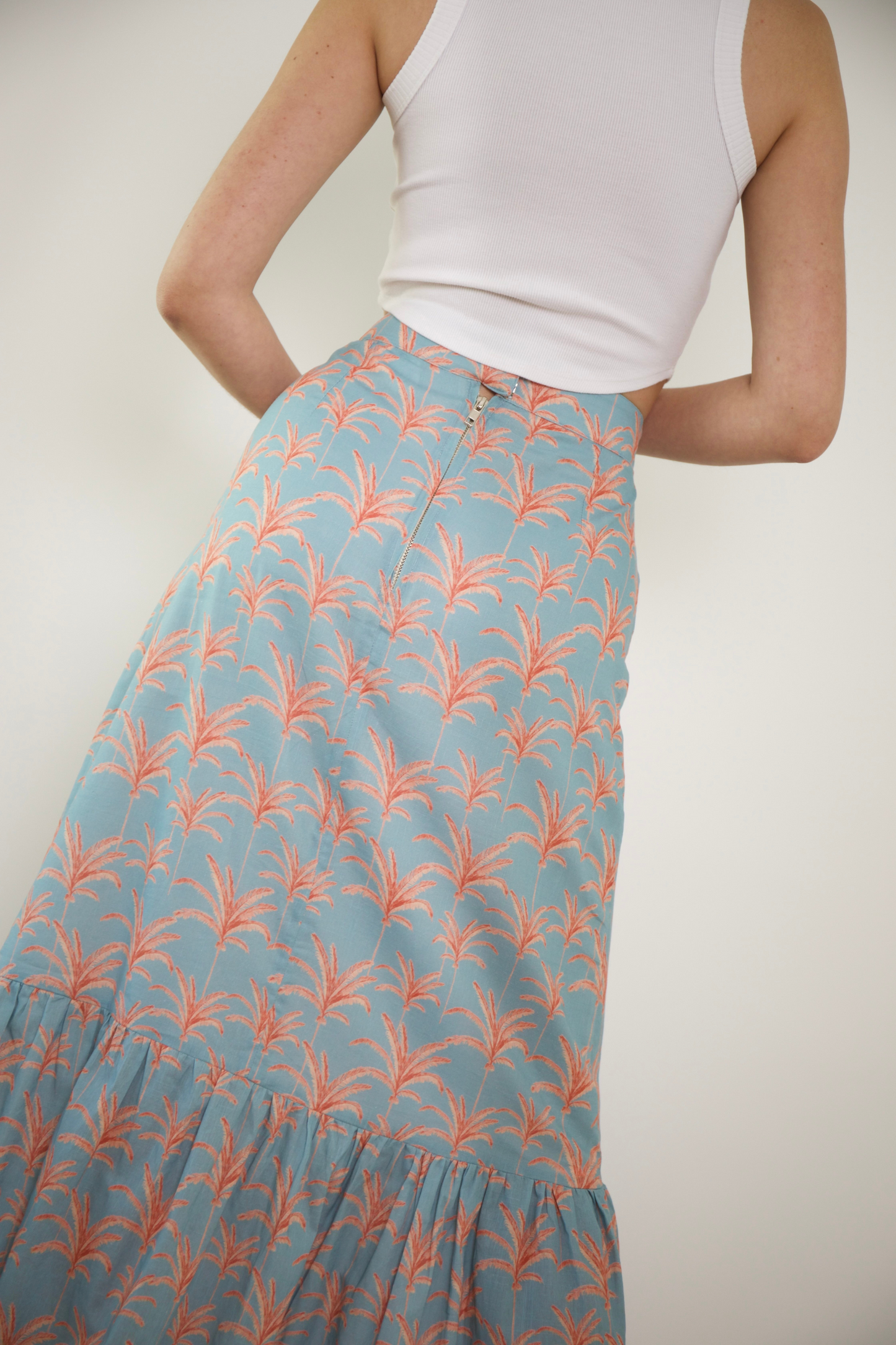 LIZZIE LINEN SKIRT | CALLISTA PALM - The Avenue44
