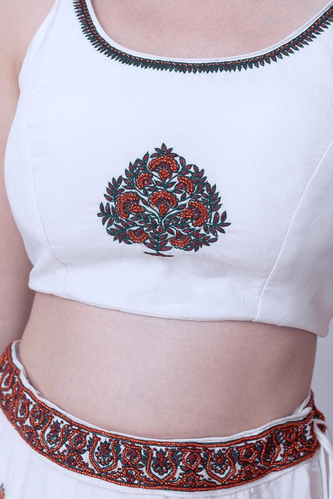 Coco White Gold Embroidered Lehenga Set