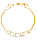 18k Gold And Sterling Silver Double Layer Bracelet with Swarovski Crystals - The Avenue44