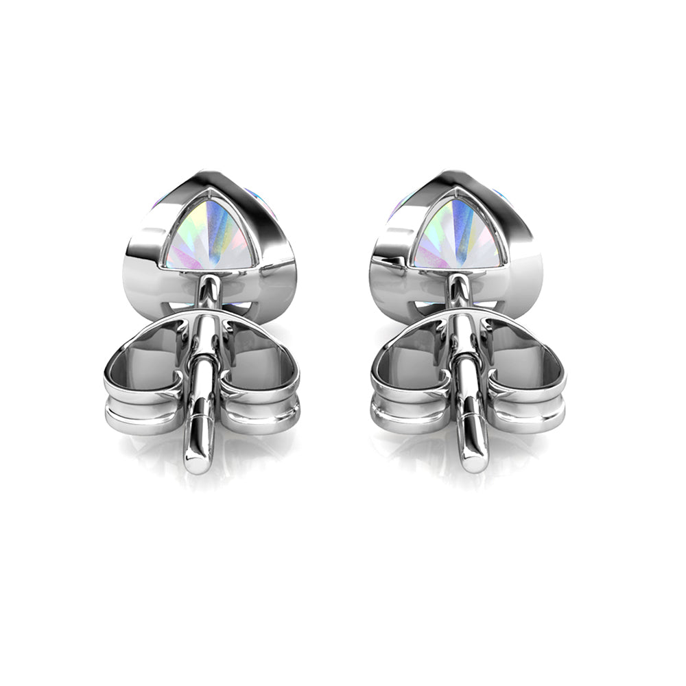 18K White Gold over Sterling Silver Floating Halo Stud Earring with crystals from Swarovski - The Avenue44