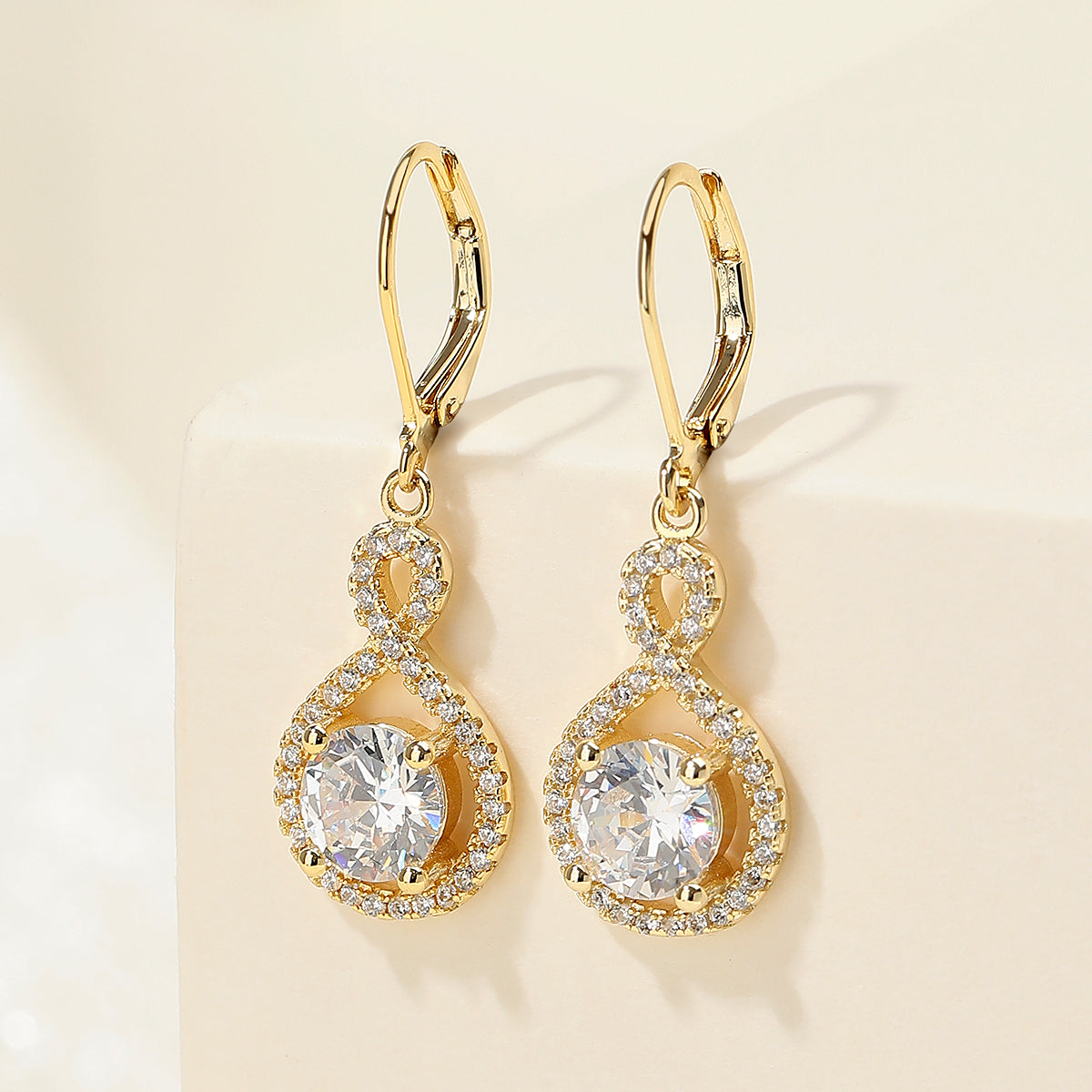 18K Gold Infinity Leverback earrings - The Avenue44
