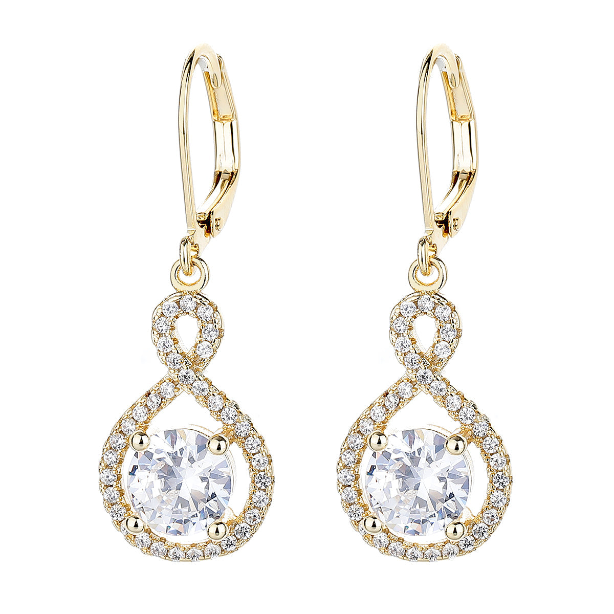 18K Gold Infinity Leverback earrings - The Avenue44