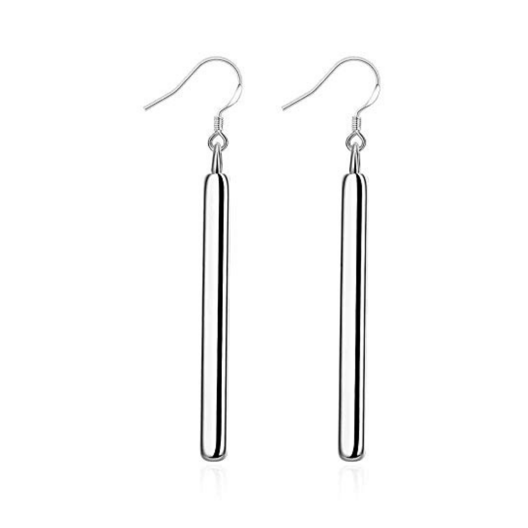 18K Rose Gold over Sterling Silver Bar Earrings - The Avenue44