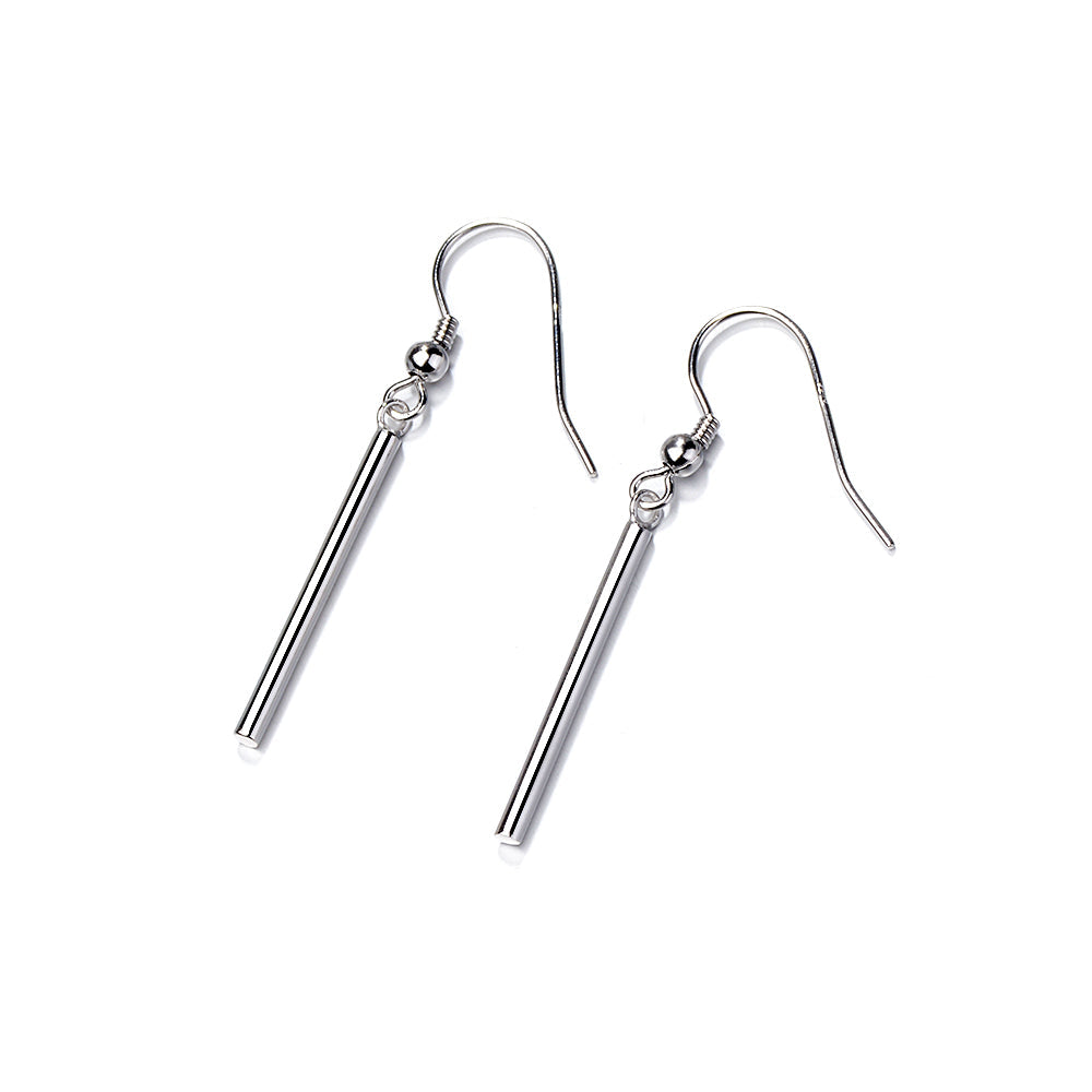 18K Rose Gold over Sterling Silver Bar Earrings - The Avenue44