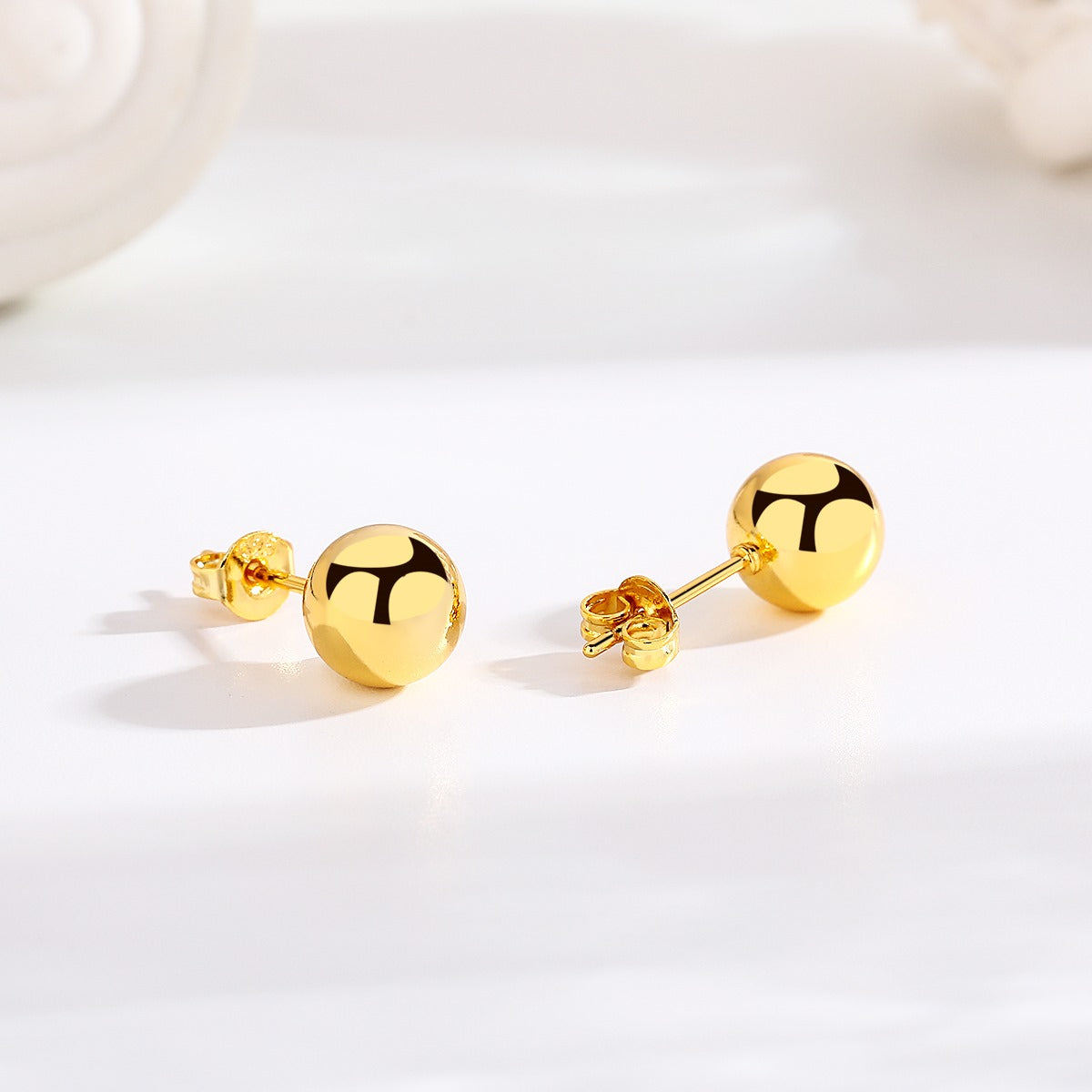 Amy and Annette 14K Gold Ball Stud Earrings - The Avenue44