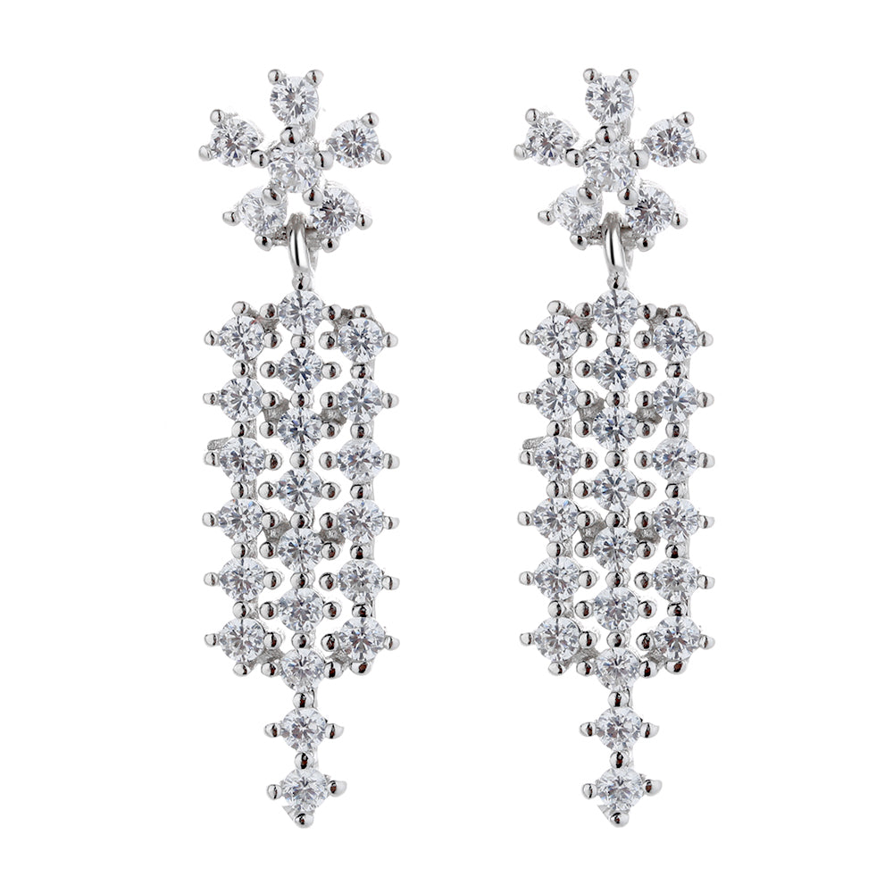 Sterling Silver Drop earring with crystals from Swarovski - The Avenue44