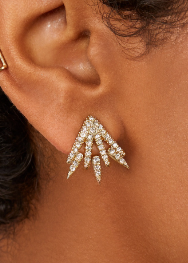 18K Gold Centauri Ear Jackets with crystals from Swarovski - The Avenue44