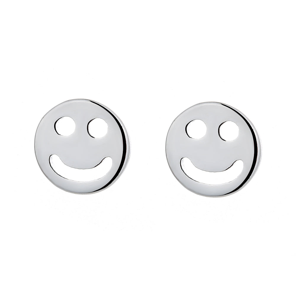14K Gold or Sterling Silver Smiley Face Earring - The Avenue44