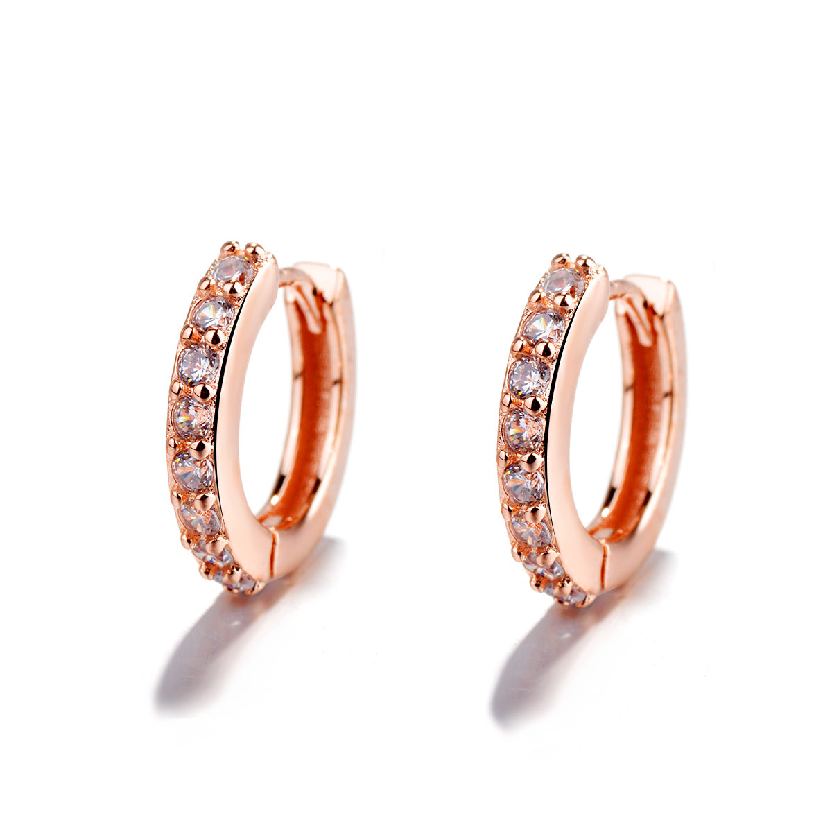 Sterling Silver Multi-Color Huggie Hoop Earring with Swarovski crystal - The Avenue44