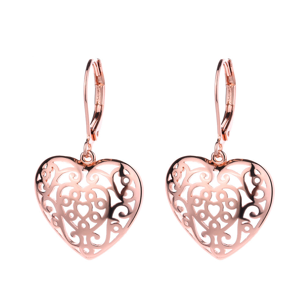 14K Gold and Sterling Silver Filigree Heart Earring - The Avenue44