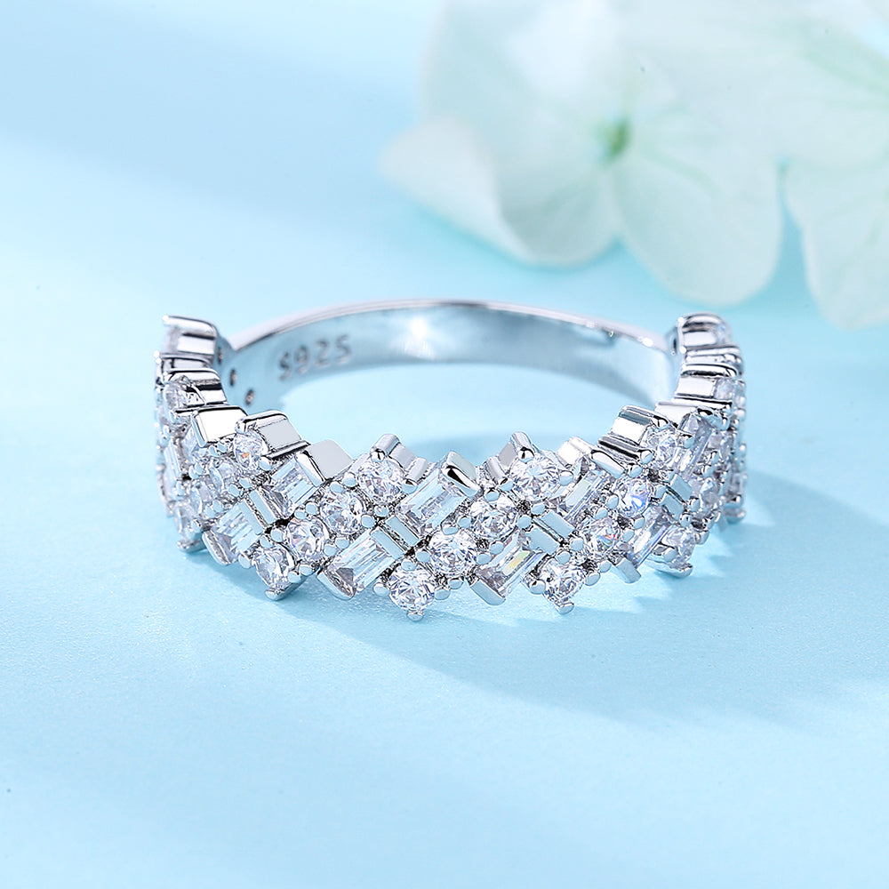 Sterling Silver Multi-Cut Ring with crystals from Swarovski - The Avenue44