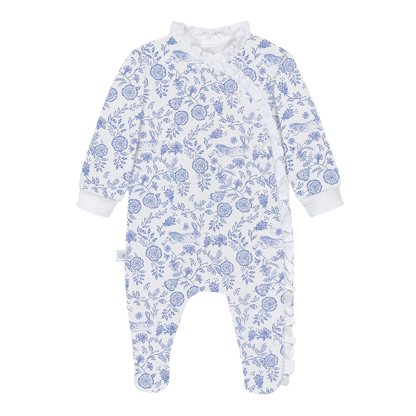 Floral Bunnies Pima Baby Pajama - The Avenue44