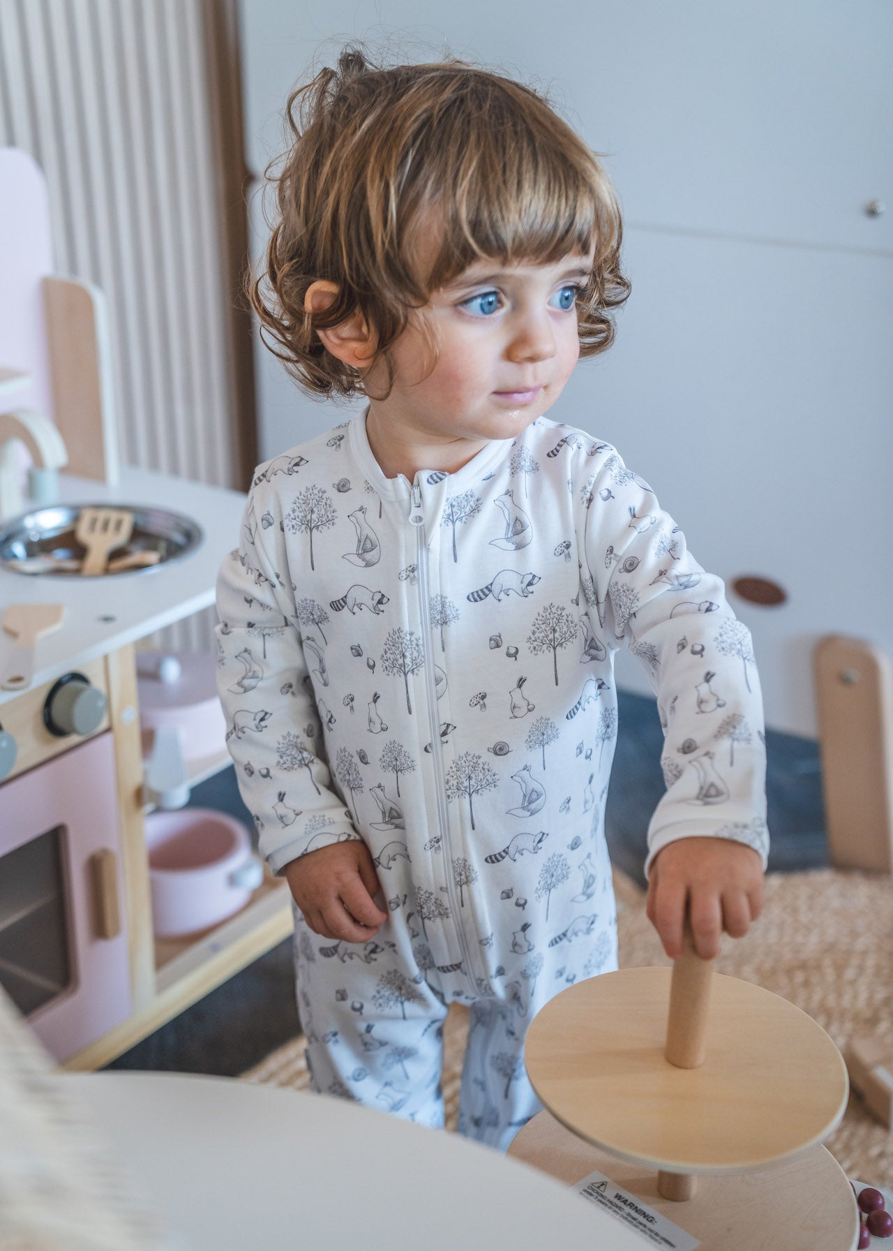Gray Raccoon Pima Baby Pajama - The Avenue44