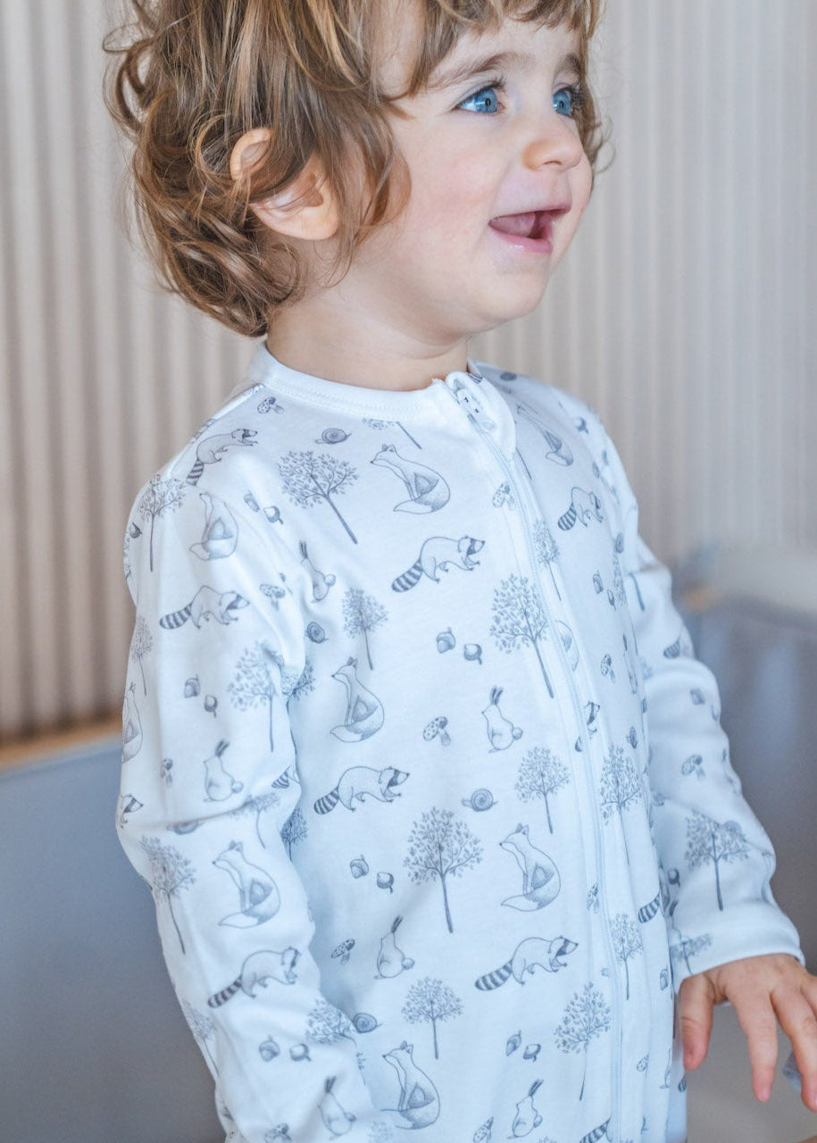 Gray Raccoon Pima Baby Pajama - The Avenue44