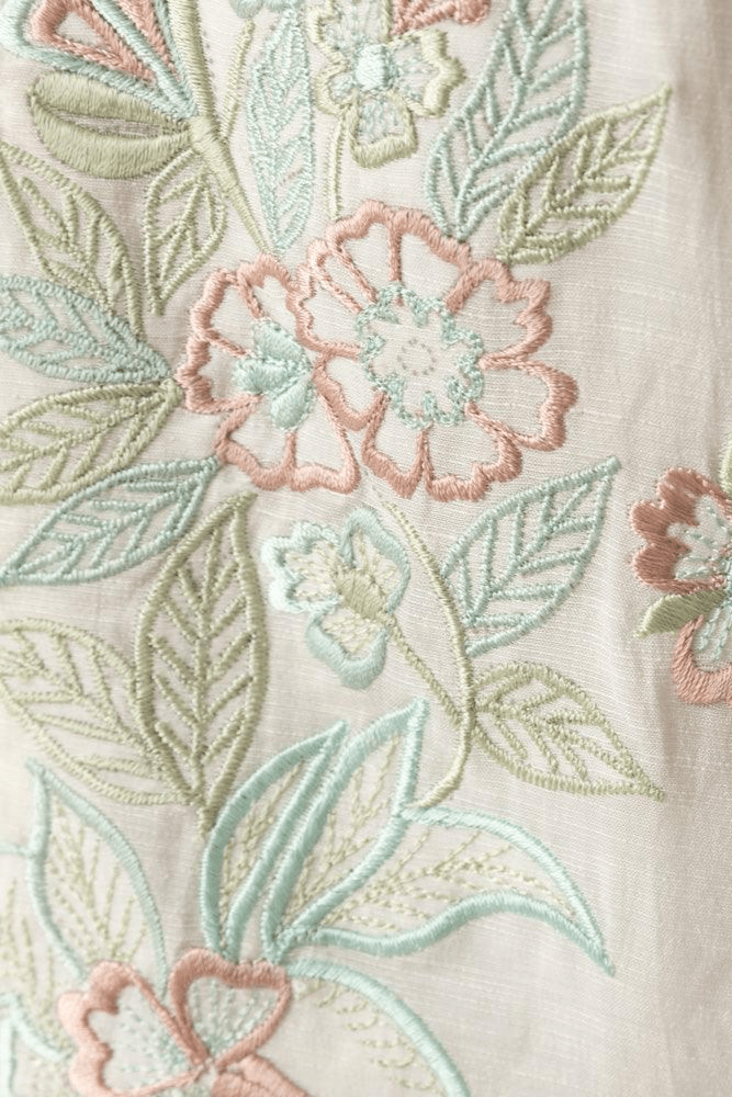 Keya Midi Dress with Floral Hand Embroidery