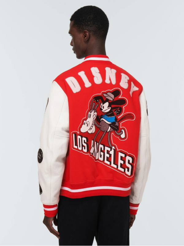 Givenchy - x Disney® leather-trimmed wool-blend varsity jacket