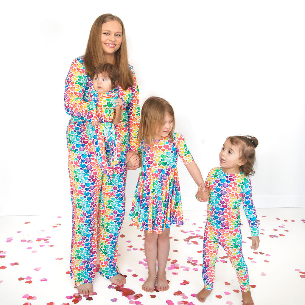 WOMEN'S PAJAMA SET- Rainbow Hearts - The Avenue44