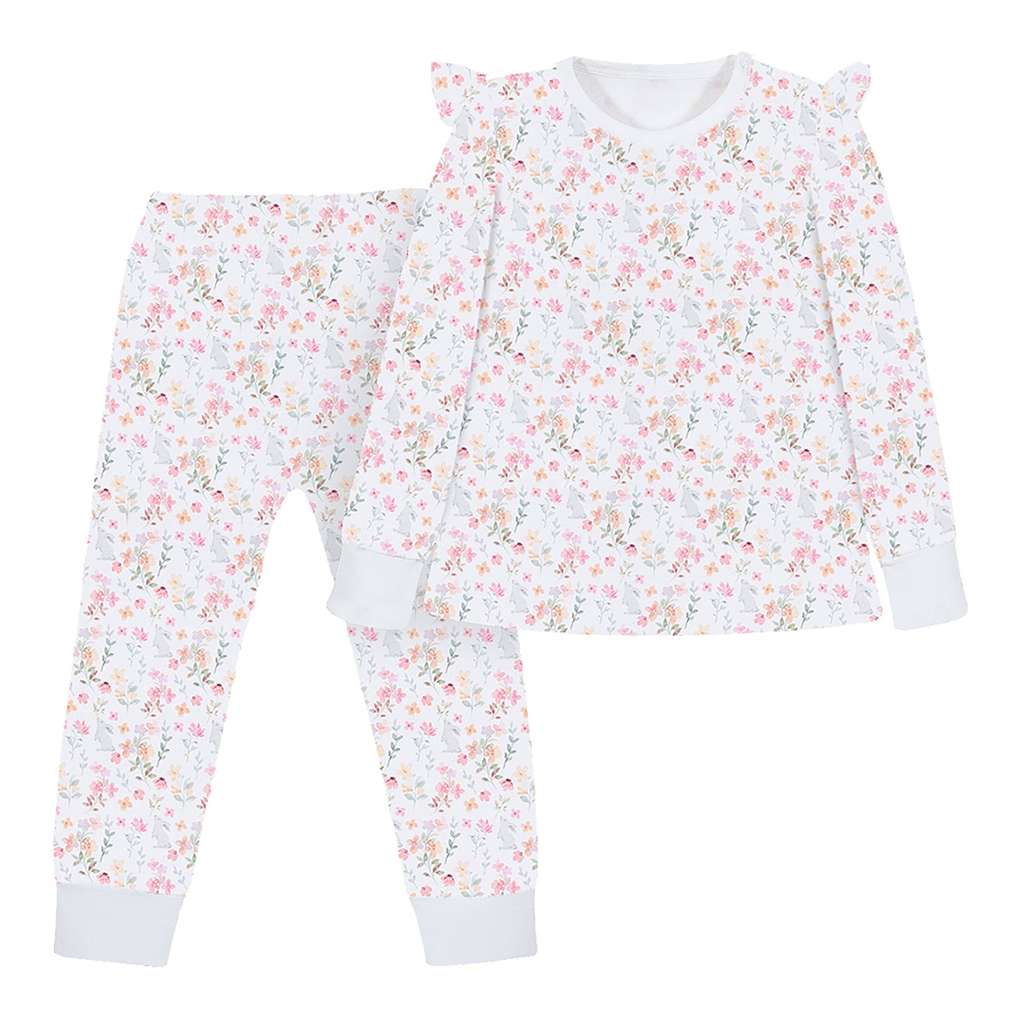 Winter Flowers Pima Long Pajama Set - The Avenue44