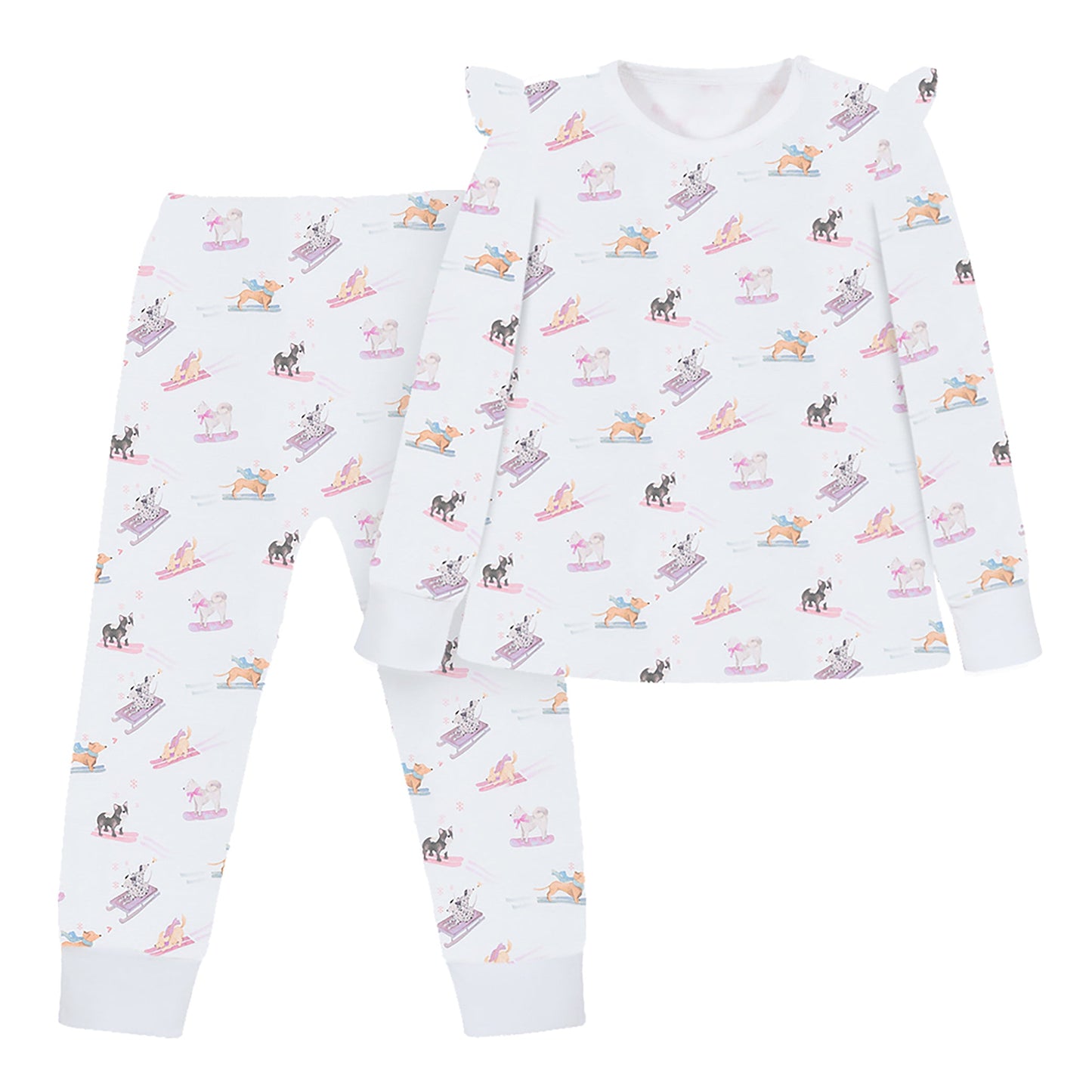 Ski Pups Girl Pima Long Pajama Set - The Avenue44