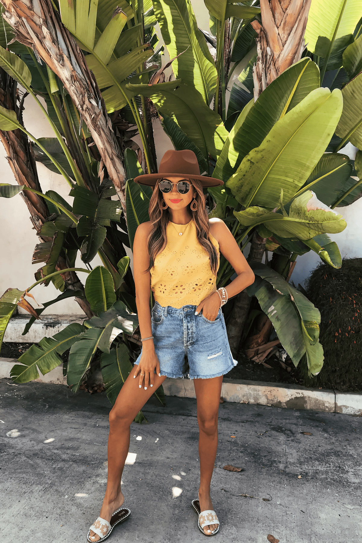Marigold Yellow Eyelet Tank Top - FINAL SALE - The Avenue44