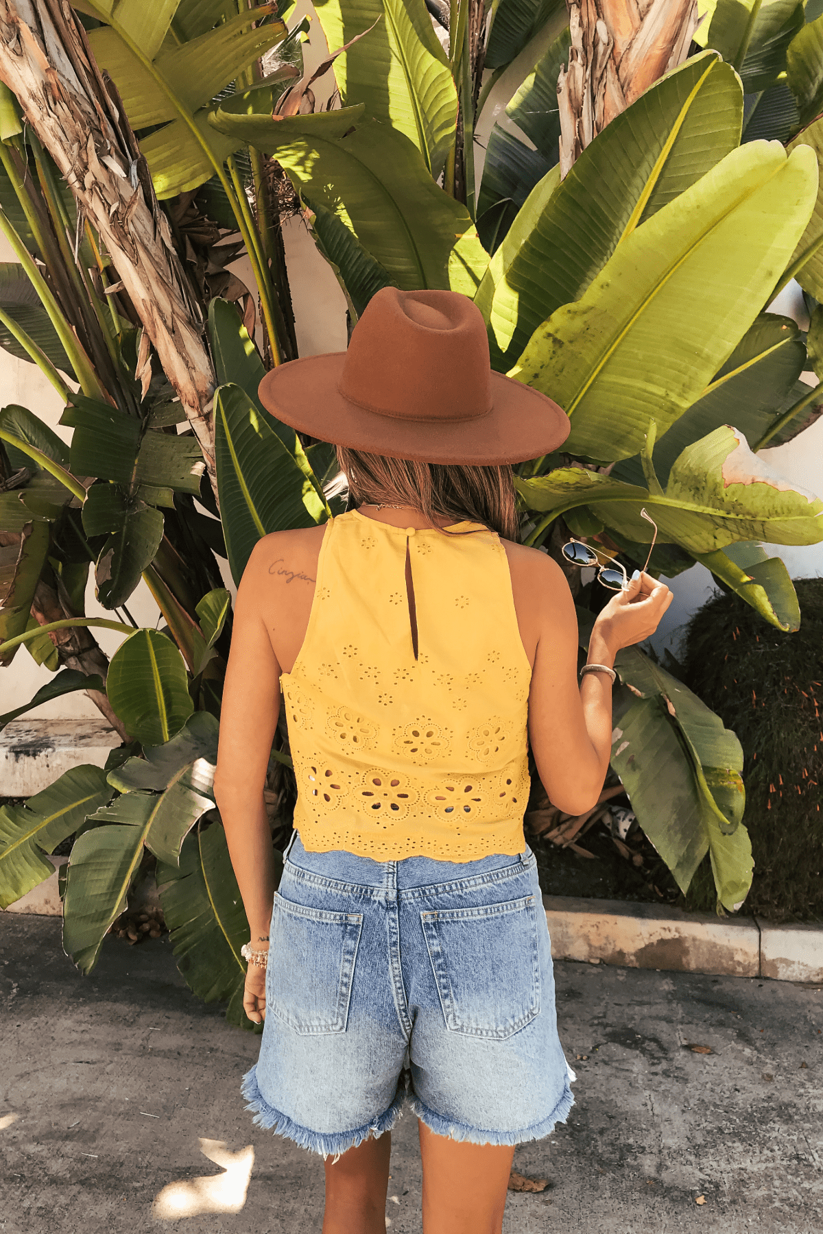 Marigold Yellow Eyelet Tank Top - FINAL SALE - The Avenue44