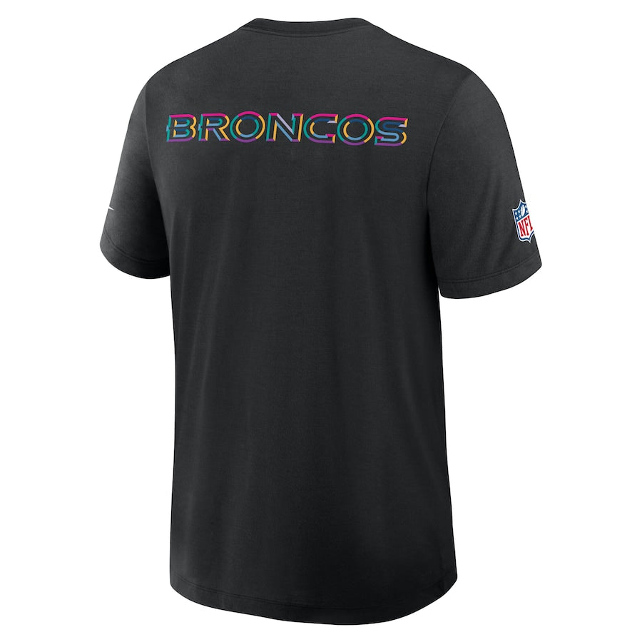 Denver Broncos Nike Black 2025 NFL Crucial Catch Tri-Blend Dri-FIT T-Shirt
