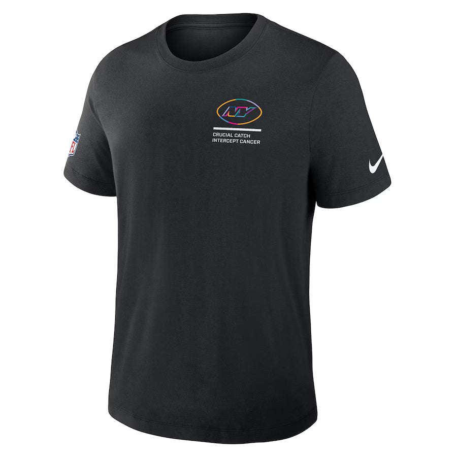 New York Jets Nike Black 2025 NFL Crucial Catch Tri-Blend Dri-FIT T-Shirt