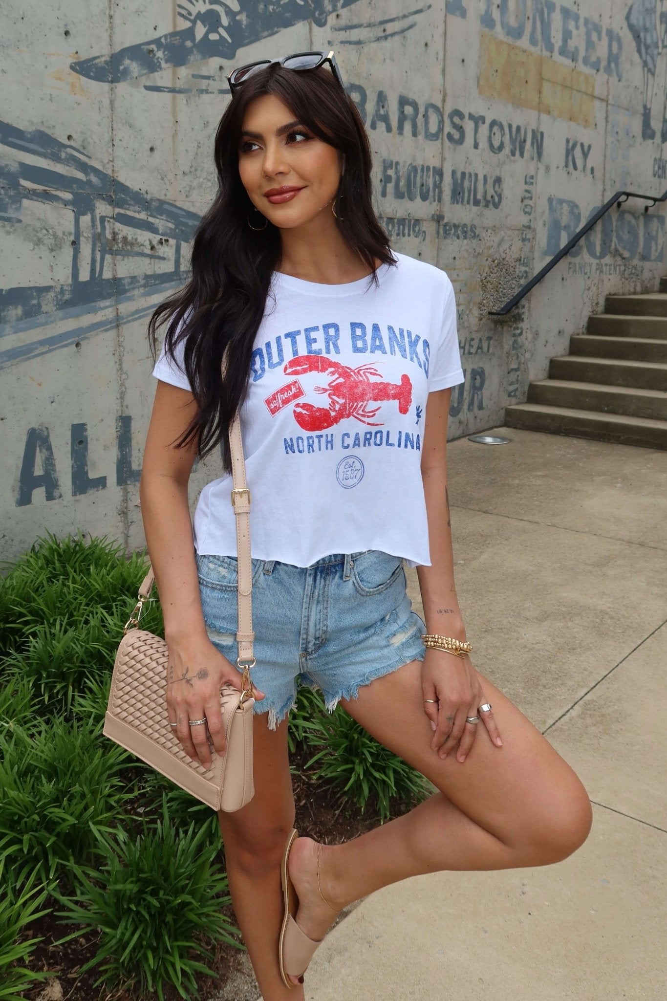 White Outer Banks Short Sleeve Graphic Tee - FINAL SALE - The Avenue44