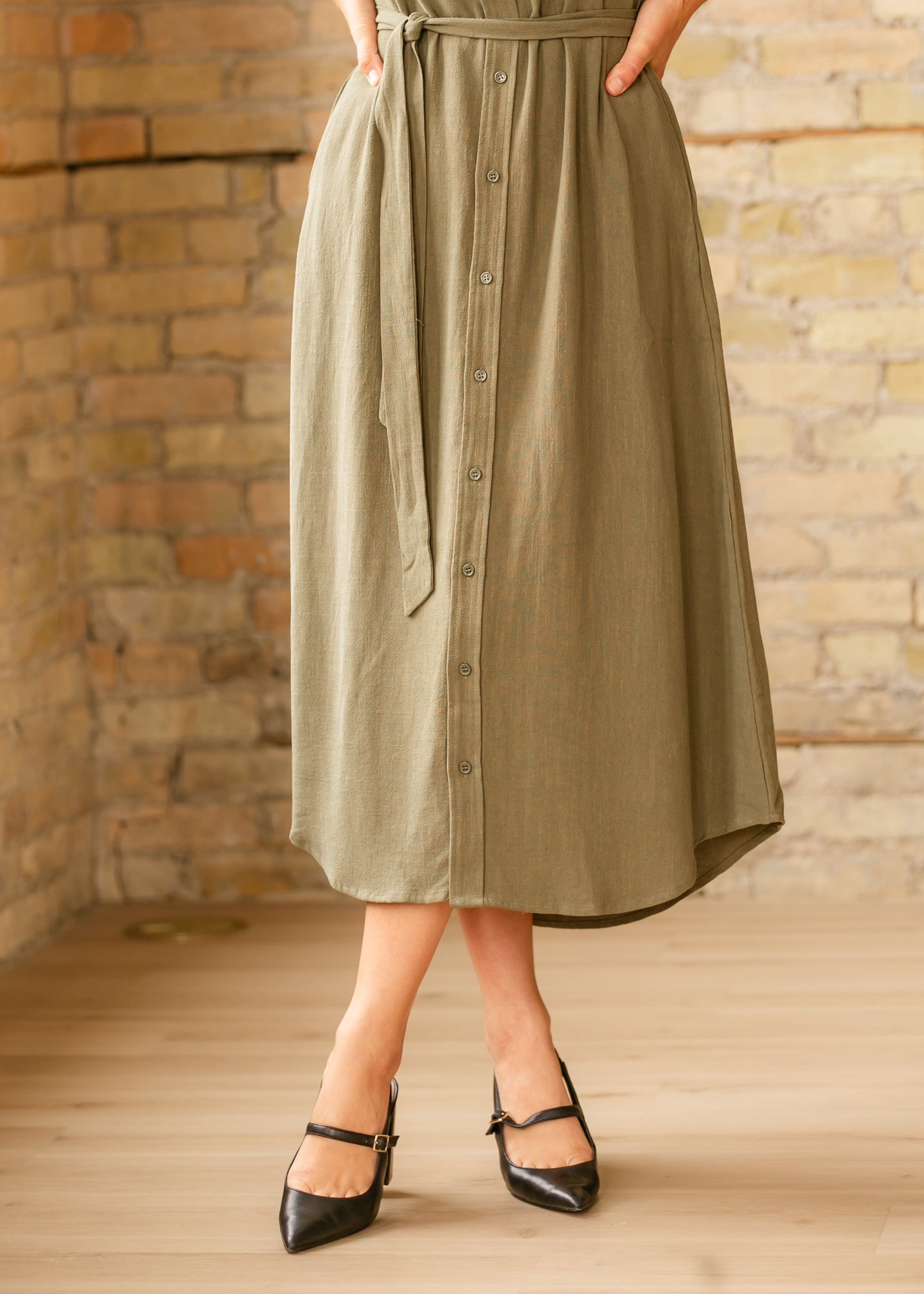Willow Cap Sleeve Linen Midi Dress