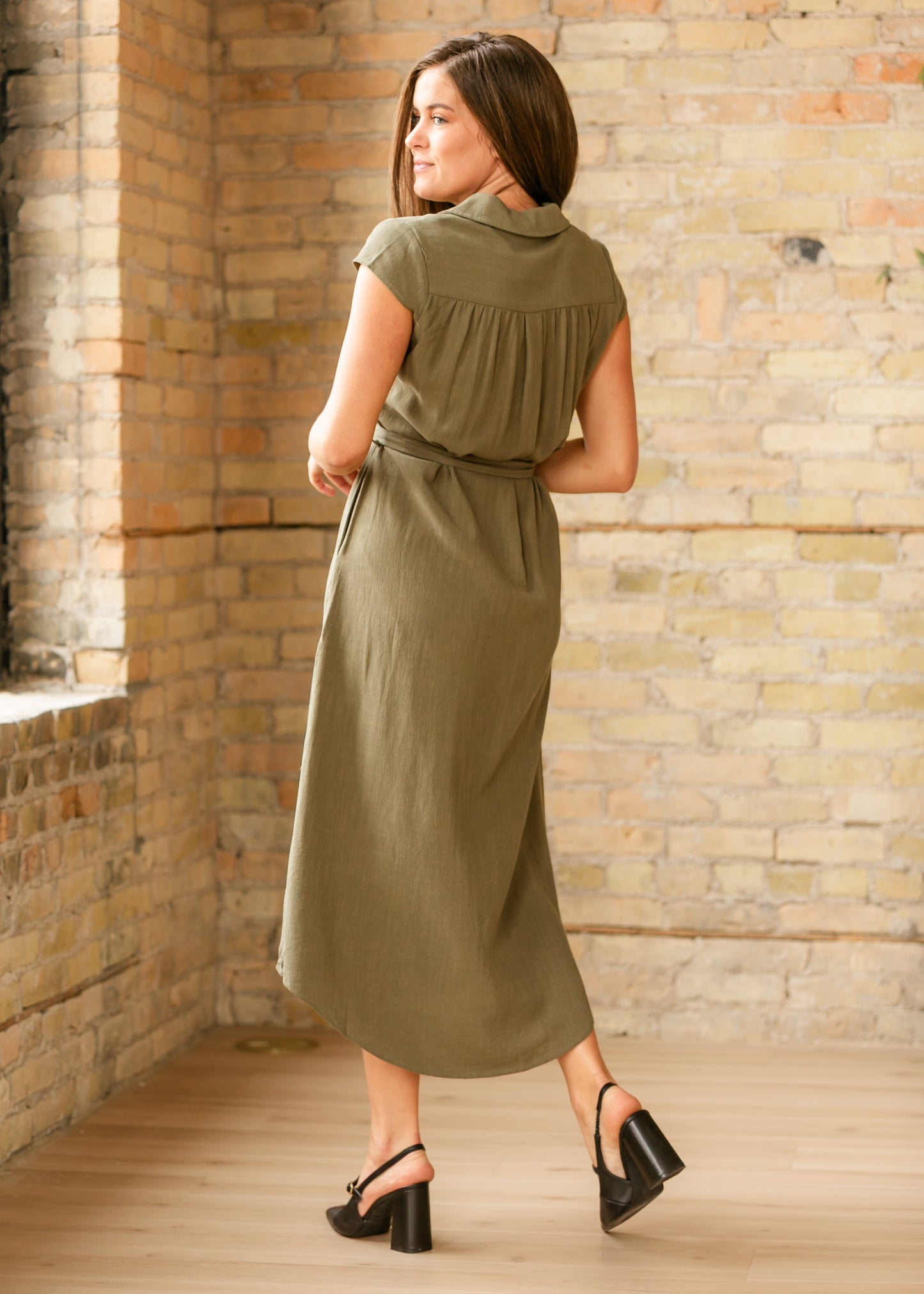 Willow Cap Sleeve Linen Midi Dress