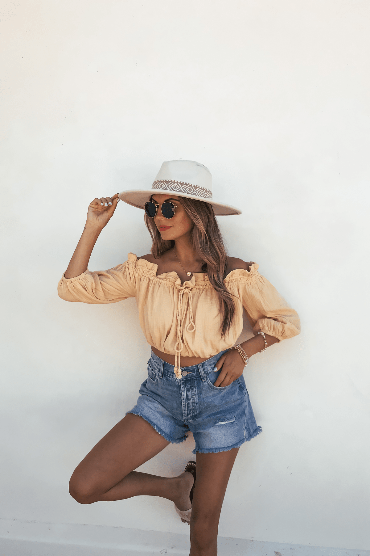 Yellow Bubble Hem Off The Shoulder Top - FINAL SALE - The Avenue44