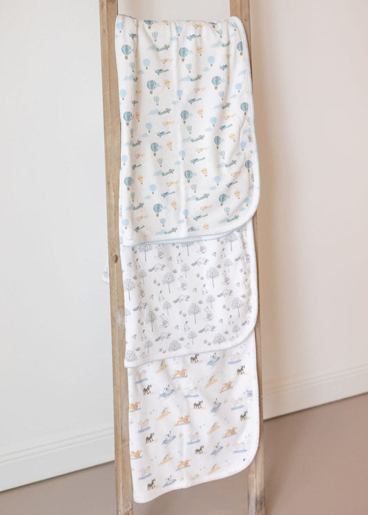 Ski Pups Boy Pima Baby Blanket - The Avenue44
