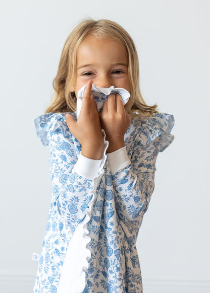 Floral Bunnies Pima Long Pajama Set - The Avenue44