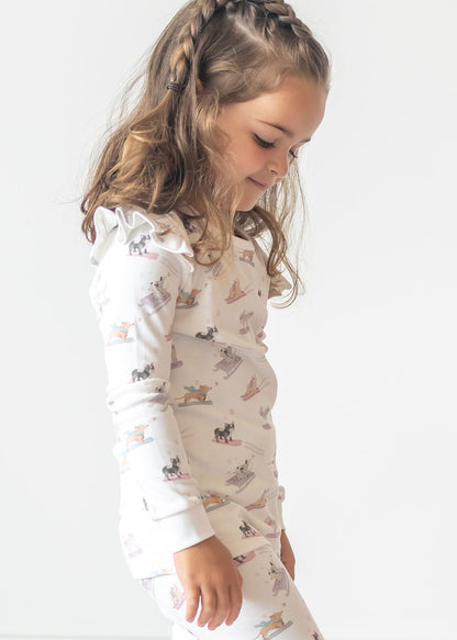 Ski Pups Girl Pima Long Pajama Set - The Avenue44